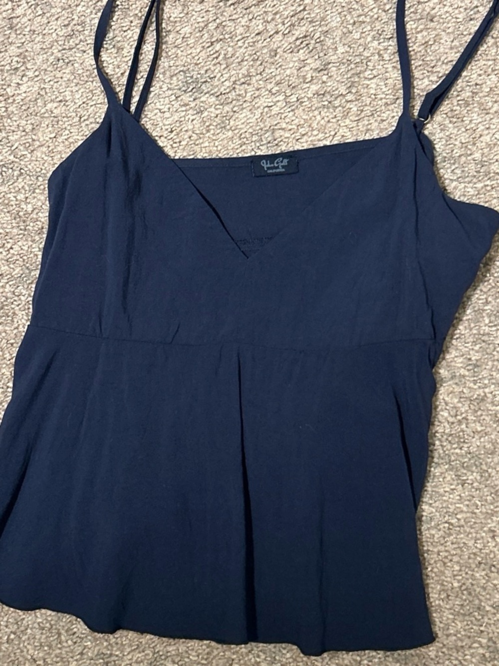 Brandy Melville Navy V-Neck Spaghetti Strap Tank